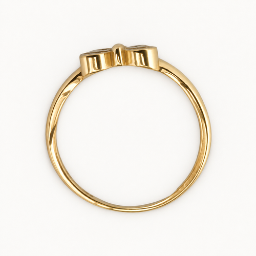 14K Gold Butterfly Accent Ring — profile view