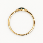 14K Gold Green Turtle Ring — profile view