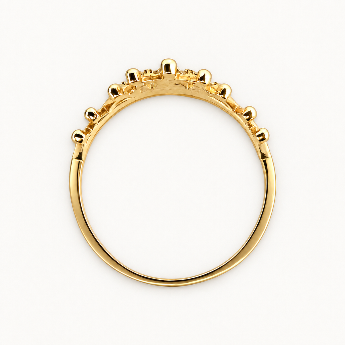 14K Gold Crown Accent Ring — profile view