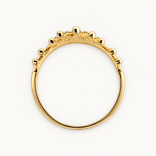 14K Gold Crown Accent Ring — profile view