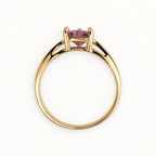 14K Gold Purple Heart Solitaire Ring — profile view