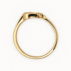 14K Gold Crescent Moon and Star Ring — profile view