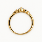 14K Gold Three-Stone Accent Ring — profile view