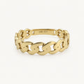 14K Gold Heart-Link Band — front view