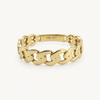 14K Gold Heart-Link Band — front view