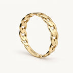 14K Gold Heart-Link Band — three-quarter view