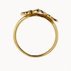 14K Gold Double Flower Ring — profile