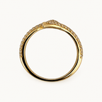 14K Gold Stone-Accent Snake Ring — profile