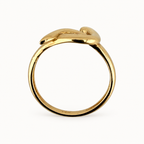 14K Gold Curved Motif Ring — profile