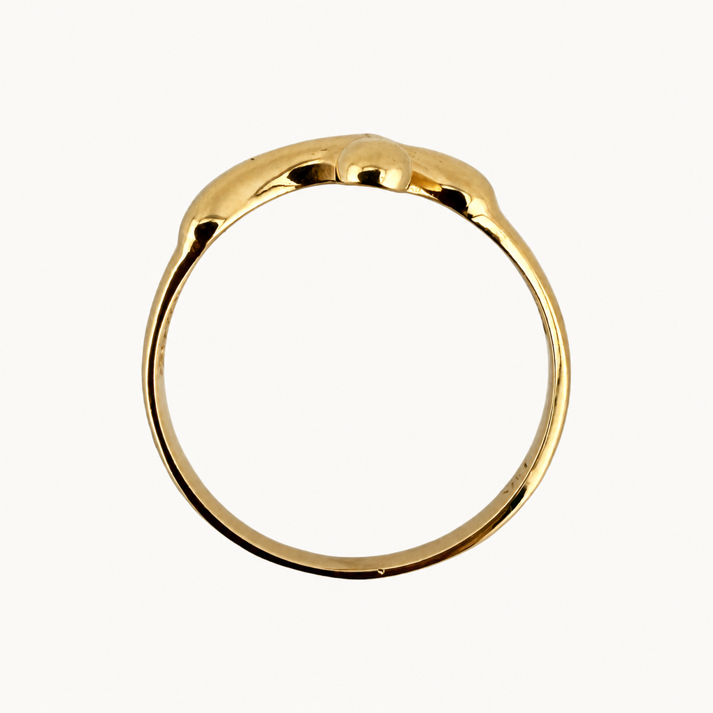 14K Gold Cross Ring — profile